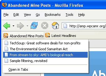 Using Firefox's Bookmarks Toolbar